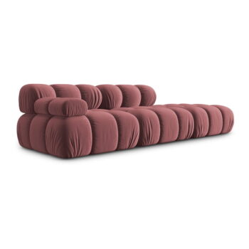 Ružová zamatová pohovka 282 cm Bellis – Micadoni Home – Obrázok 2