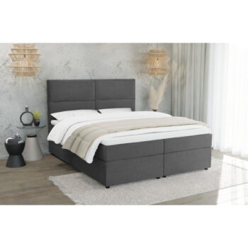 Tmavosivá boxspring posteľ s úložným priestorom 180x200 cm Rico – Ropez - Image 2