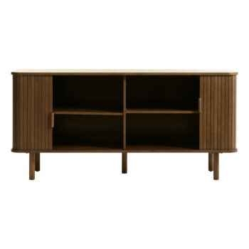 Hnedá nízka komoda v dekore duba s posuvnými dverami 76x160 cm Cavo – Unique Furniture - Image 2