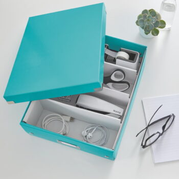 Zelený/tyrkysový kartónový úložný box s vekom 28x37x10 cm Click&Store – Leitz - Image 3