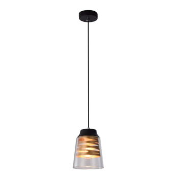 Čierne závesné svietidlo so skleneným tienidlom Fresno - Candellux Lighting - Image 2