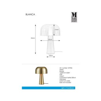 Stolová lampa v medenej farbe Markslöjd Blanca – Obrázok 3
