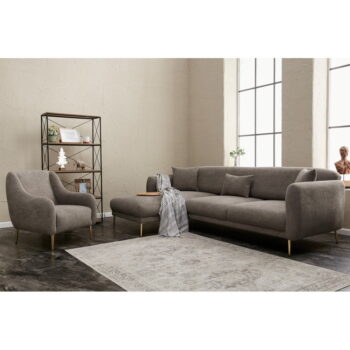 Sivá rozkladacia rohová pohovka (ľavý roh) Simena – Balcab Home - Image 7