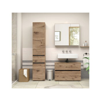 Skrinka pod umývadlo v dekore duba v prírodnej farbe 80x55 cm Wisla – Støraa - Image 5