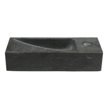 Čierne kamenné umývadlo 38x14 cm Blok – Sapho - Image 4