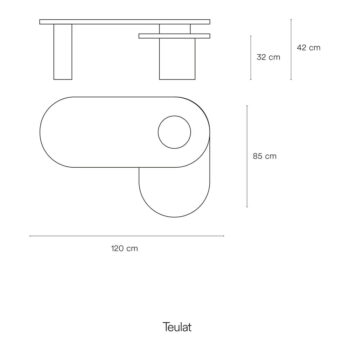 Čierny konferenčný stolík v dekore jaseňa 120x50 cm Nori - Teulat – Obrázok 7