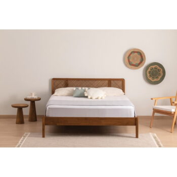 Dvojlôžková posteľ zo smrekového dreva s roštom v tmavohnedo-prírodnej farbe 160x200 cm Izabelya – Kalune Design – Obrázok 3