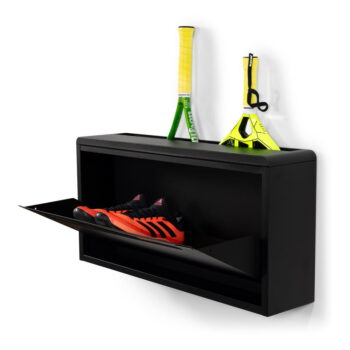 Čierna kovová výklopná závesná skrinka na topánky Sportiva – Spinder Design – Obrázok 7