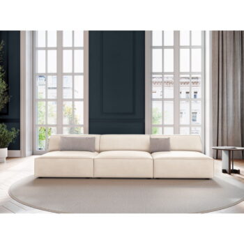 Krémová zamatová pohovka 240 cm Jodie – Micadoni Home – Obrázok 5