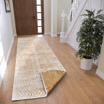 Okrovožlto-biely vonkajší koberec 80x250 cm Biri – NORTHRUGS - Image 2