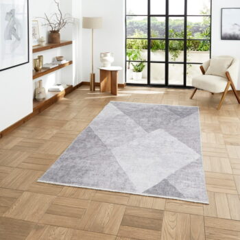 Svetlosivý prateľný koberec s prímesou bavlny 152x230 cm Whisper – Think Rugs - Image 3