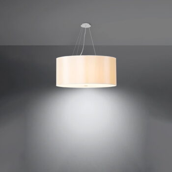 Biele závesné svietidlo s textilným tienidlom ø 70 cm Volta – Nice Lamps - Image 3