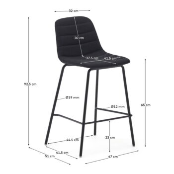 Čierne barové stoličky v súprave 2 ks 92,5 cm Zunilda – Kave Home – Obrázok 7