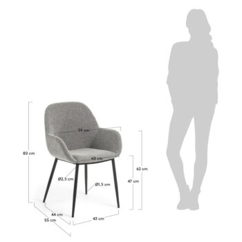 Sivá jedálenská stolička Konna – Kave Home - Image 8