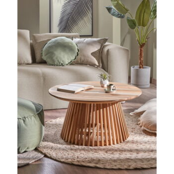 Konferenčý stolík z teakového dreva Kave Home Irune, ⌀ 80 cm - Image 4