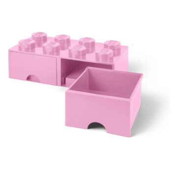 Svetloružový úložný box s dvoma zásuvkami LEGO® - Image 4