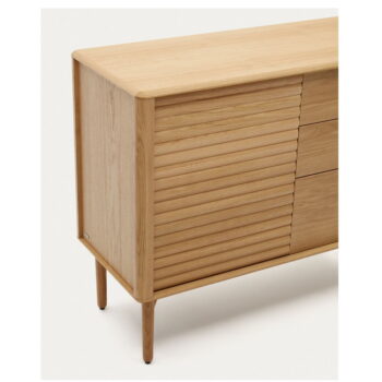 Nízka komoda v dekore duba v prírodnej farbe 105x86 cm Lenon – Kave Home - Image 4