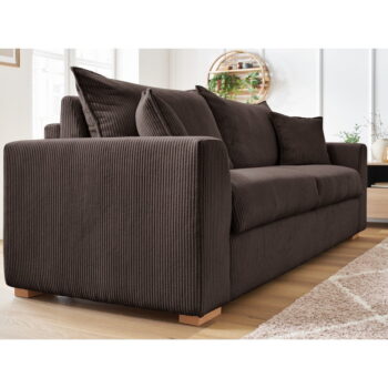 Hnedá menčestrová rozkladacia pohovka 225 cm Augustin – Bobochic Paris - Image 9