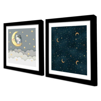 Detské obrázky v súprave 2 ks 33x33 cm Night – Wallity - Image 3