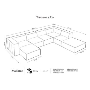 Svetlohnedá kožená rohová pohovka (pravý roh) Madame - Windsor & Co Sofas – Obrázok 7