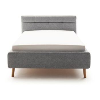Sivá čalúnená dvojlôžková posteľ s úložným priestorom s roštom 140x200 cm Lotte - Meise Möbel – Obrázok 11
