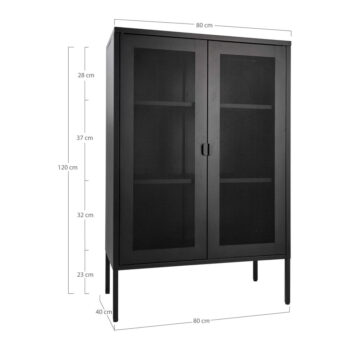 Čierna kovová vitrína 80x120 cm Melbourne – House Nordic - Image 8