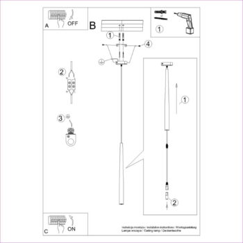 Čierne závesné svietidlo ø 8 cm Bliss – Nice Lamps - Image 4