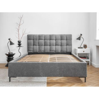 Sivá čalúnená dvojlôžková posteľ s roštom 160x200 cm Eve – Miuform - Image 4