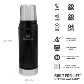 Čierna termoska s hrnčekom 750 ml – Stanley - Image 4