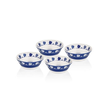 Súprava 4 modro-bielych porcelánových misiek Mia Bloom, ⌀ 15 cm – Obrázok 2