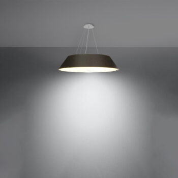 Čierne závesné svietidlo s textilným tienidlom ø 70 cm Hektor – Nice Lamps - Image 3