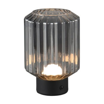 Čierno-sivá stmievateľná LED stolová lampa so skleneným tienidlom (výška 19,5 cm) Lord – Trio - Image 2