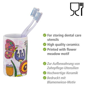 Keramický téglik na zubné kefky Rollin'Art Full Bloom – Wenko - Image 6