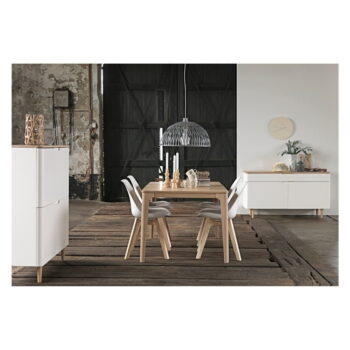 Rozkladací jedálenský stôl z dreva bieleho duba Unique Furniture Amalfi, 160 x 90 cm - Image 2