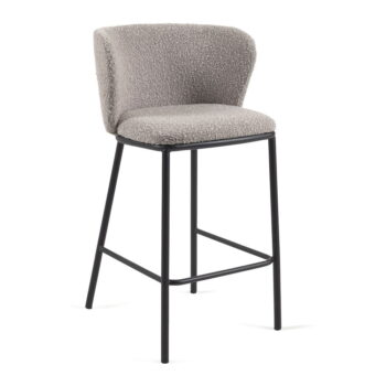 Svetlosivá barová stolička (výška sedadla 65 cm) Ciselia – Kave Home