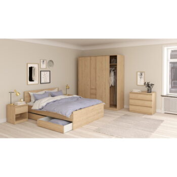 Dvojlôžková posteľ v prírodnej farbe 140x190 cm Naia – Tvilum – Obrázok 3