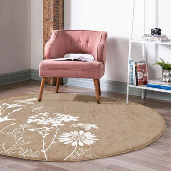 Svetlohnedý prateľný okrúhly koberec vhodný pre robotické vysávače ø 100 cm Comfort – Mila Home - Image 4