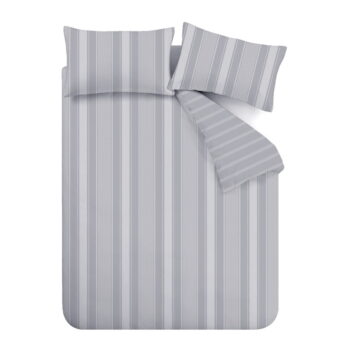 Sivé flanelové obliečky na dvojlôžko 200x200 cm Ticking Stripe – Bianca - Image 2