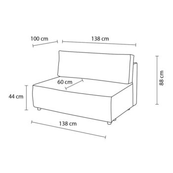 Tmavomodrý menčestrový modul pohovky (stredový diel) Nihad modular – Bobochic Paris - Image 3