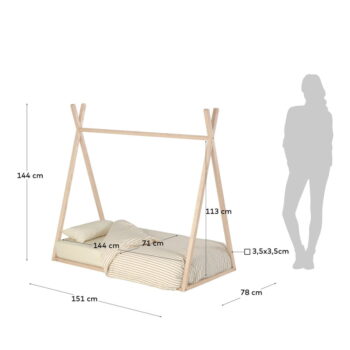 Detská posteľ 70x140 cm v prírodnej farbe Maralis Teepee – Kave Home - Image 3