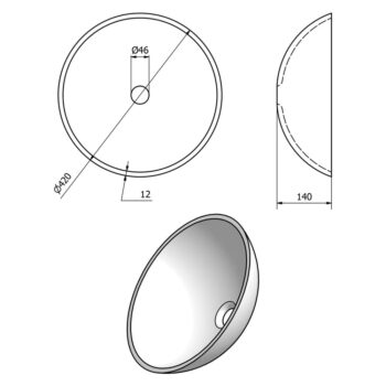 Sklenené okrúhle umývadlo v zlatej farbe ø 42 cm Fianna – Sapho - Image 5