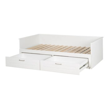 Biela jednolôžková posteľ s úložným priestorom a roštom 90x200 cm Felicia – Roba - Image 3