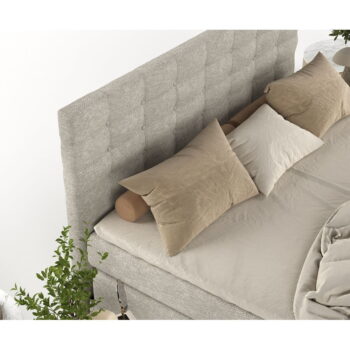 Béžová boxspring posteľ s úložným priestorom 200x200 cm Blend – Maison de Rêve - Image 11