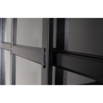 Čierna vitrína z borovicového dreva s posuvnými dverami 166x214 cm Lagos – WOOOD - Image 9