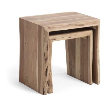 Odkladacie stolíky z masívu akácie v súprave 2 ks 42x50 cm Zuleika – Kave Home – Obrázok 2