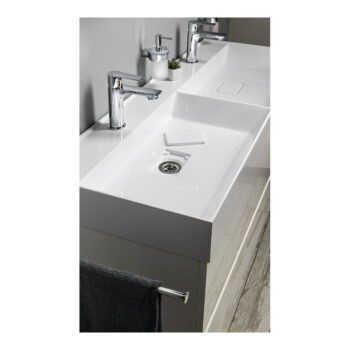 Biele dvojumývadlo z liateho mramoru 119x44 cm Godiva – Sapho – Obrázok 5