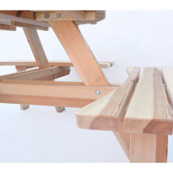 Záhradný jedálenský set z borovicového dreva pre 4 Piknik - Rojaplast – Obrázok 4