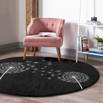 Čierny prateľný okrúhly koberec vhodný pre robotické vysávače ø 120 cm Comfort – Mila Home - Image 3