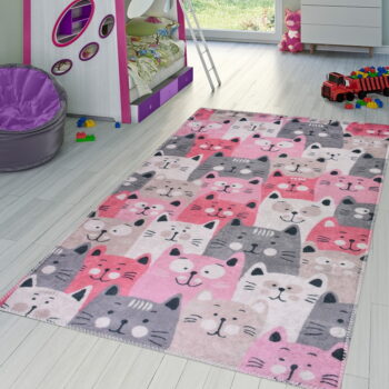 Ružový detský koberec 100x160 cm Silly Cats – Vitaus - Image 2