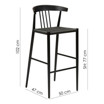 Čierna barová stolička DAN-FORM Denmark Sava, výška 102 cm - Image 3